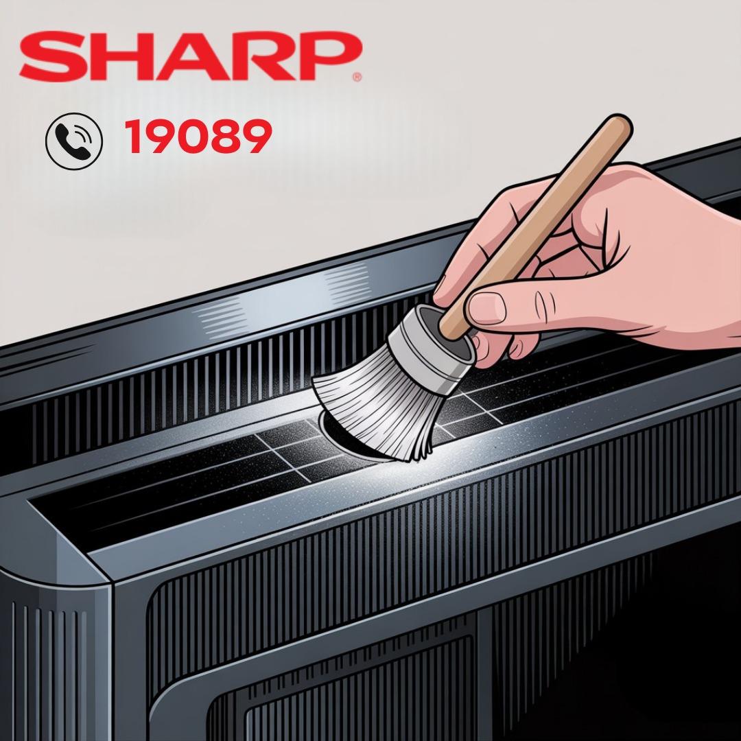 تنظيف الجزء الخلفي الخاص بفتحات التهوية لشاشة شارب